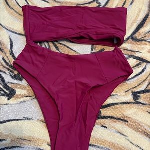 Dark pink two piece